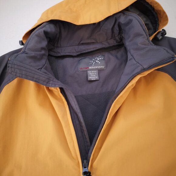 Outer Boundary Smartech Ladies Size Medium Gold & Grey Jacket with Packable Hood - Picture 5 of 15